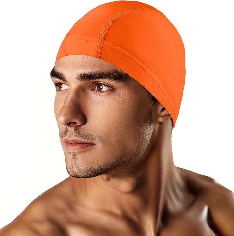 Kinwor Swim Cap for Men Women Adult, High Stretch Fabric Swim Cap, Swimming Caps Non-Waterproof - Image 1